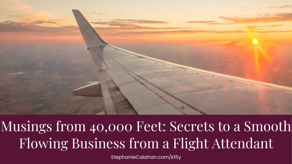 Musings from 40,000 Feet: Secrets to a Smooth Flowing Business from a Flight Attendant
