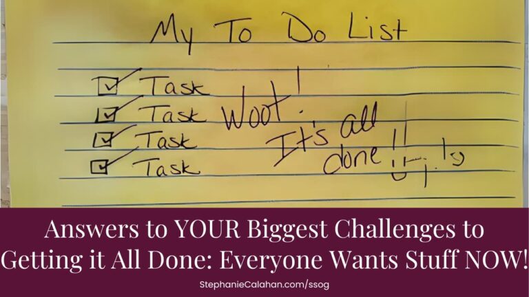 Answers to YOUR Biggest Challenges to Getting it All Done: Everyone Wants Stuff NOW!