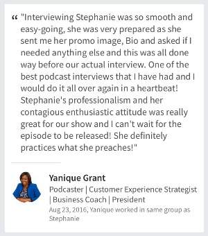 Yanique Grant Podcast Testimony for Stephanie Calahan