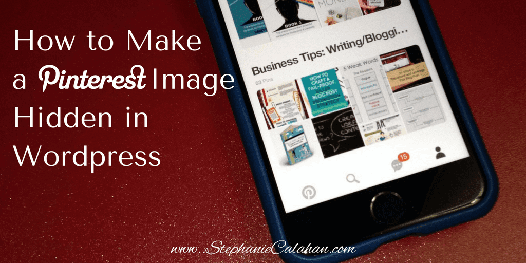 How to make a pinterest image hidden on wordpress