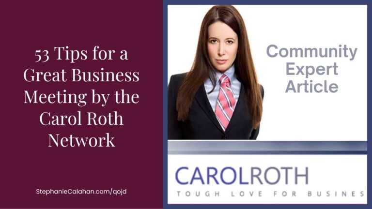 53 Tips for a Great Business Meeting by the Carol Roth Network - Carol Roth Tough Love for Business